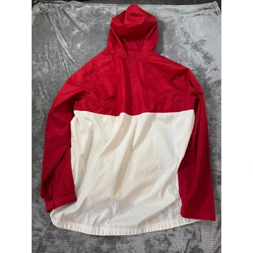 Florida Atlantic Adidas Mens XL Windbreaker Jacket Red 1/2 Zip‎ Pullover Hooded.